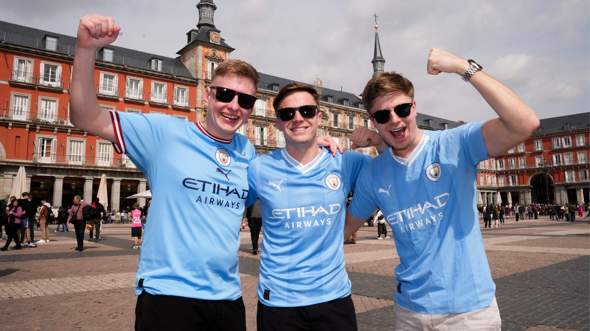 Aficionados del Manchester City, en Madrid