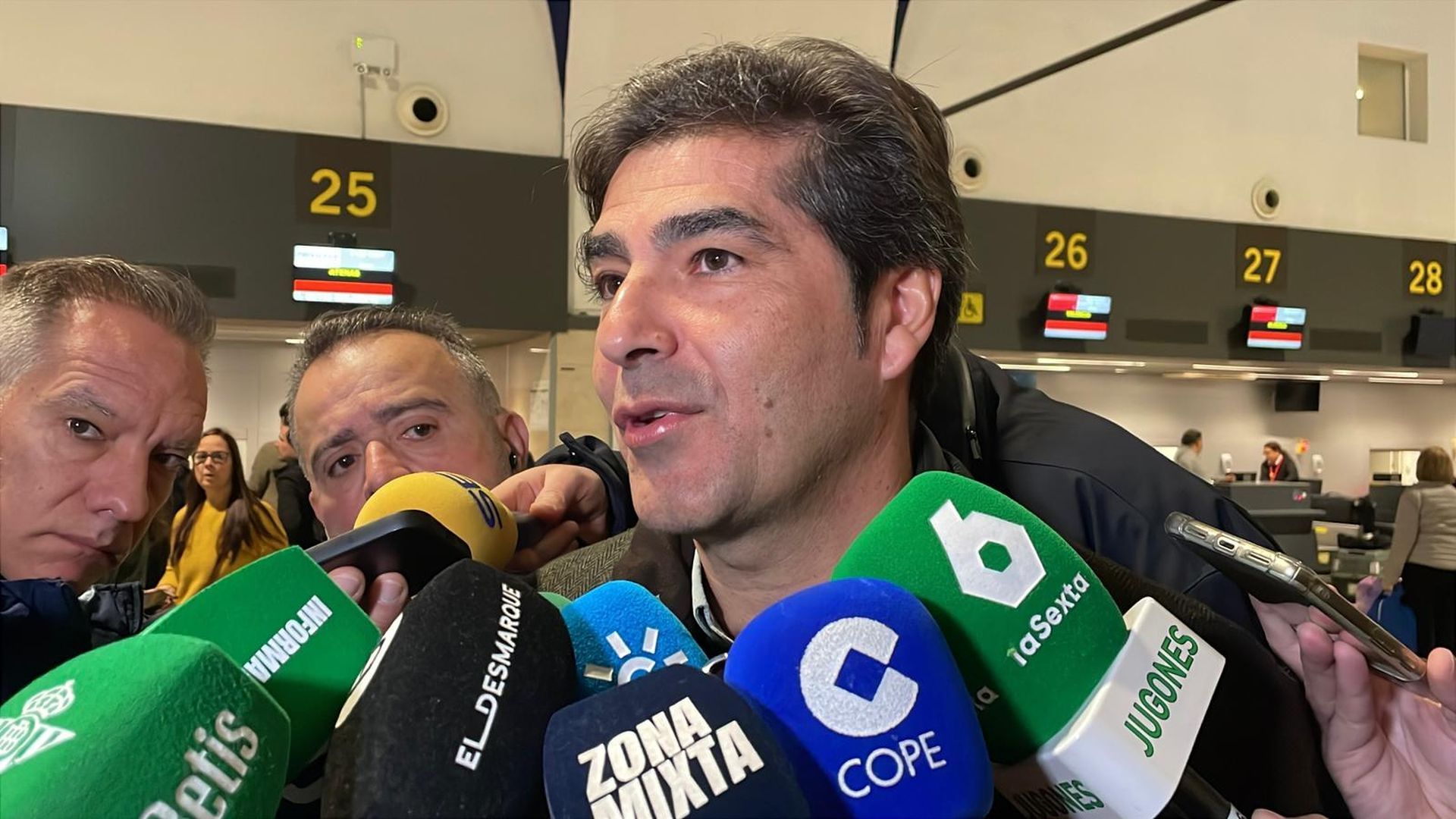 Ángel Haro, antes del viaje del Betis a Atenas