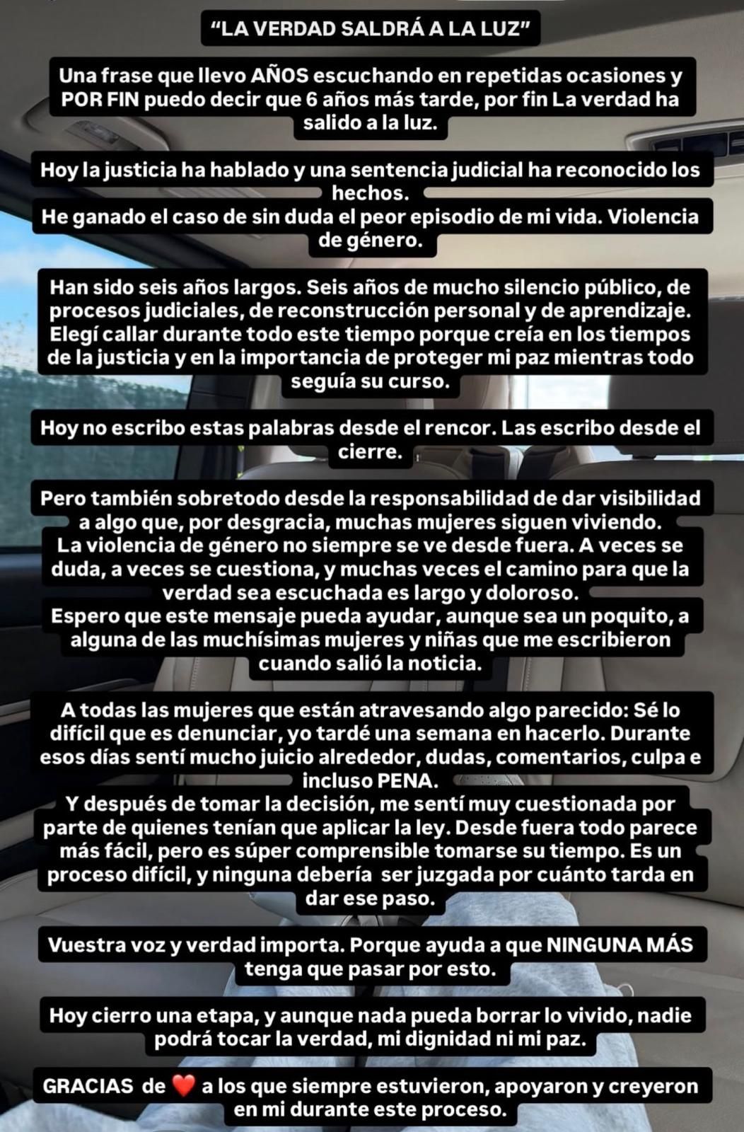 El comunicado de Jessica Goicoechea