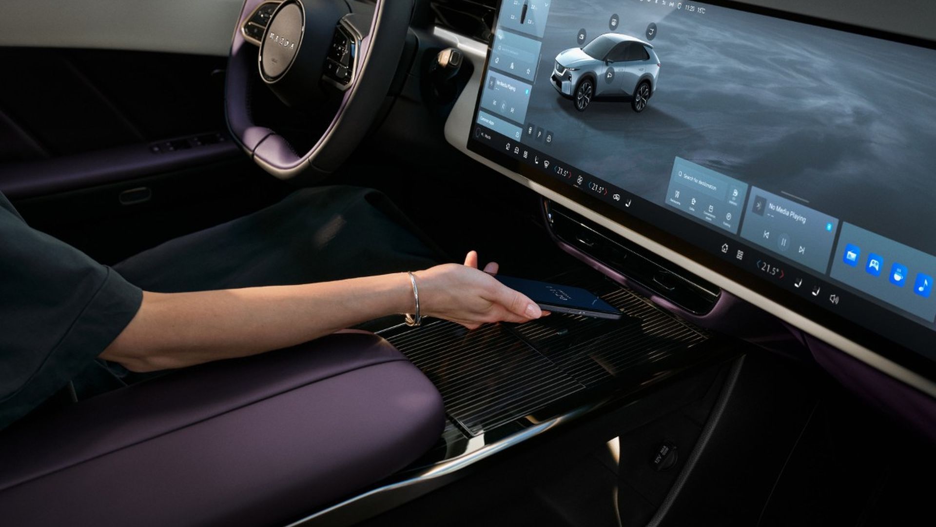 Interior del Mazda CX‑6e eléctrico