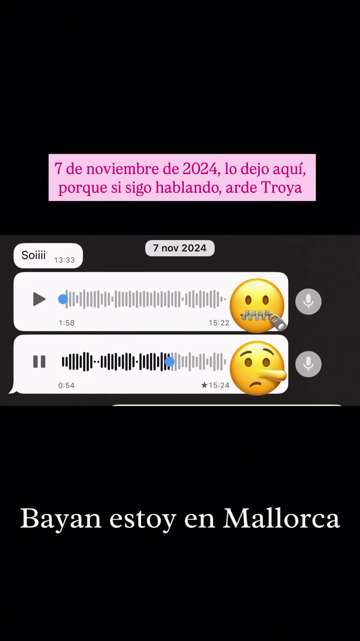 Los audios que Bayan ublicó en sus 'stories'
