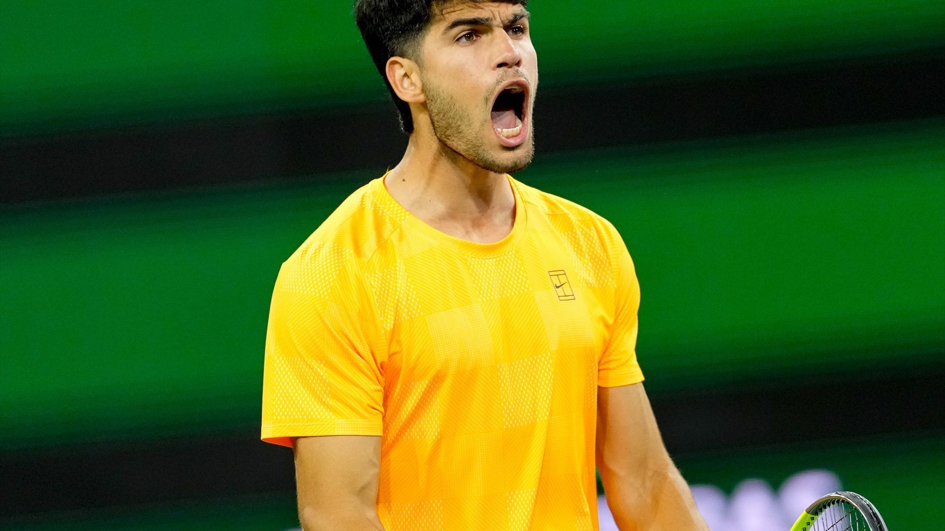Alcaraz, en un partido de Indian Wells