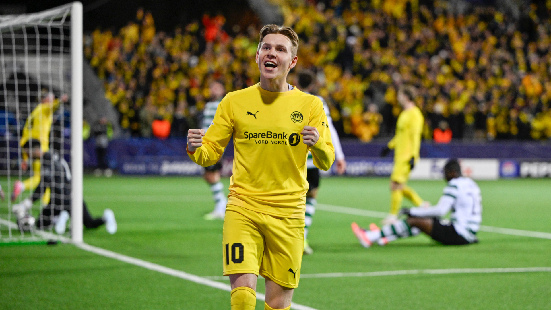 Hauge celebra un gol del Bodo/Glimt ante el Sporting