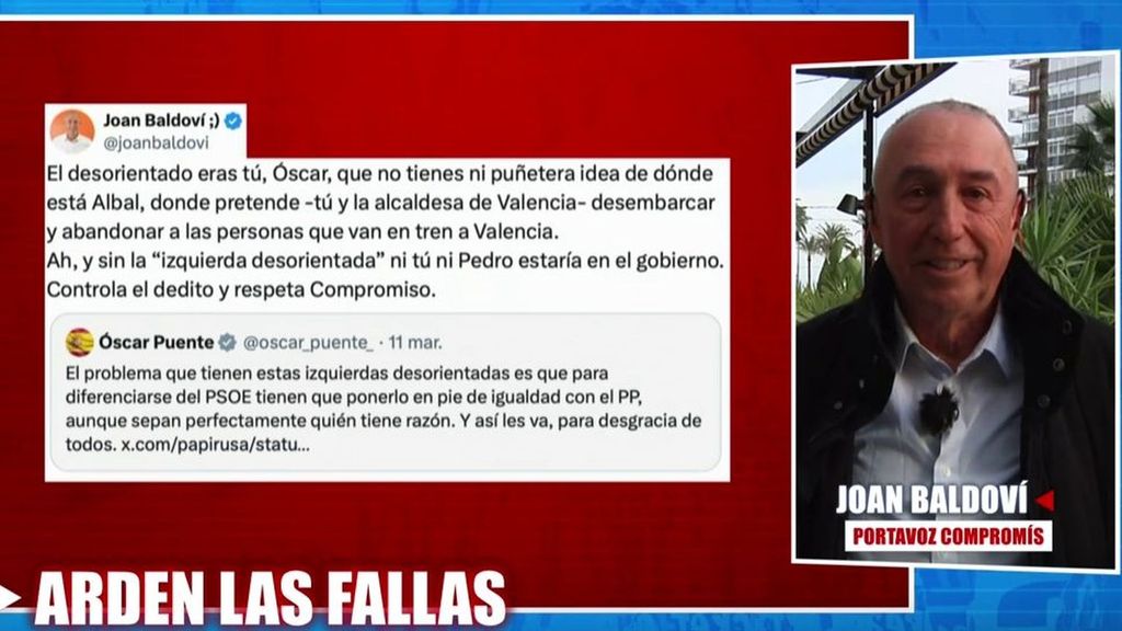 Joan Baldoví carga contra Óscar Puente por su polémica: "La gente quiere soluciones"