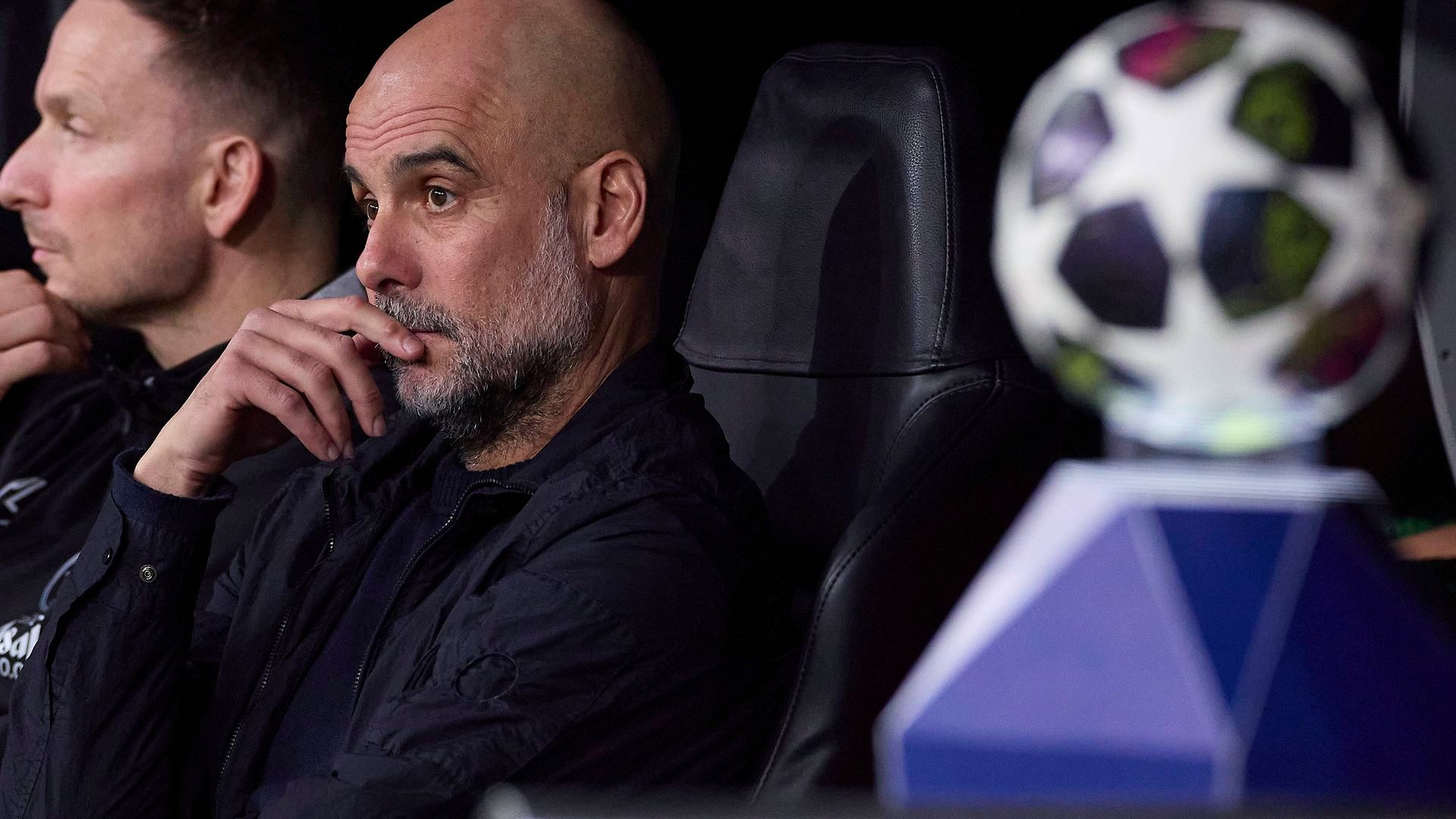 Pep Guardiola en el Santiago Bernabéu