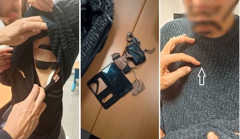 Se colocaban la cámara pegada al cuerpo y aprovechaban los orificios del jersey