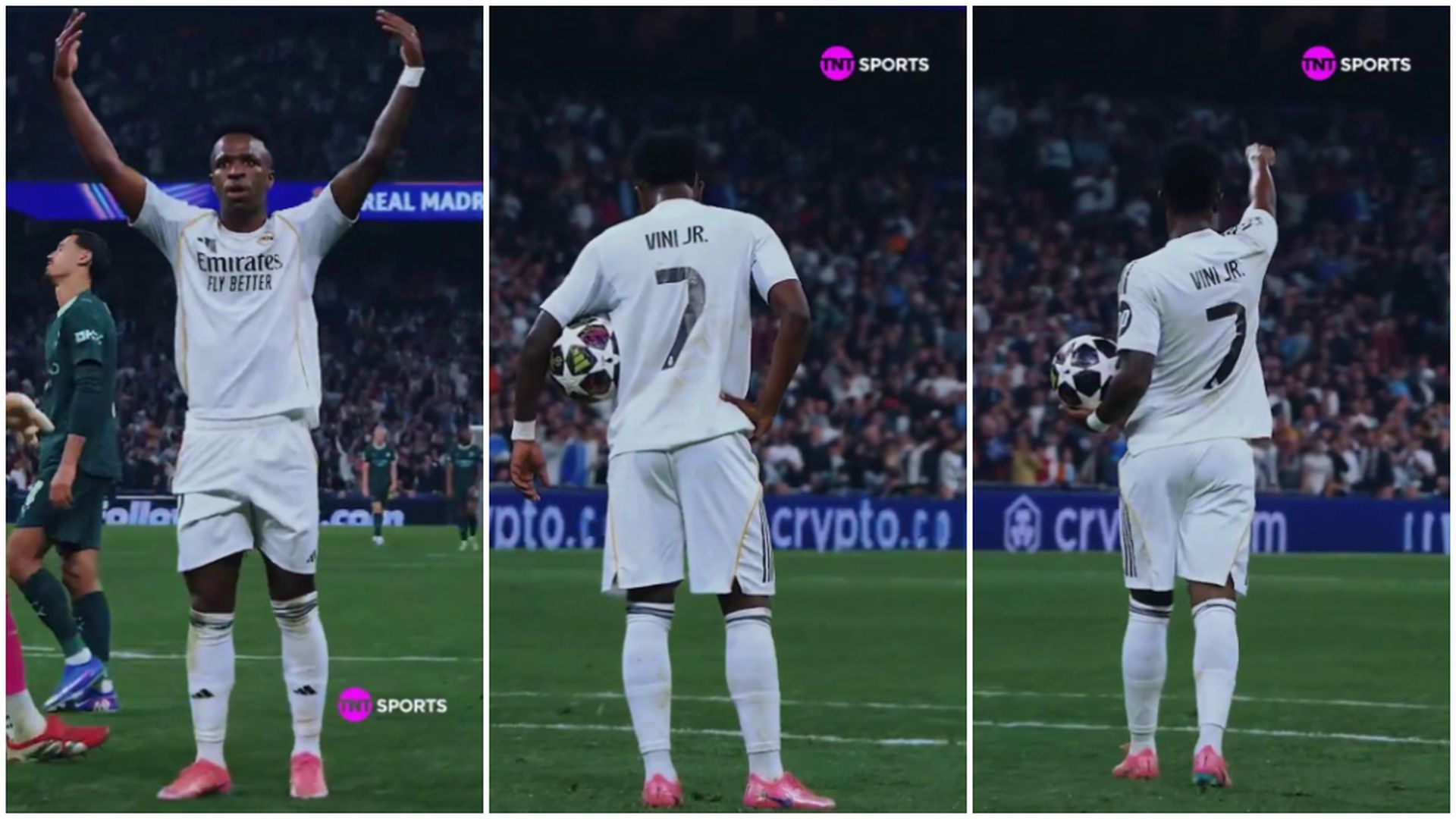 Vinicius, antes de fallar el penalti ante el Manchester City