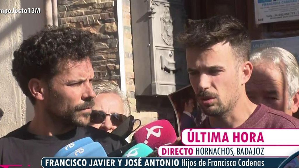 Hablan los hijos de Francisca Cadenas tras el hallazgo de sus restos: "Nos hemos dejado la vida para que este caso no quedara en el olvido"