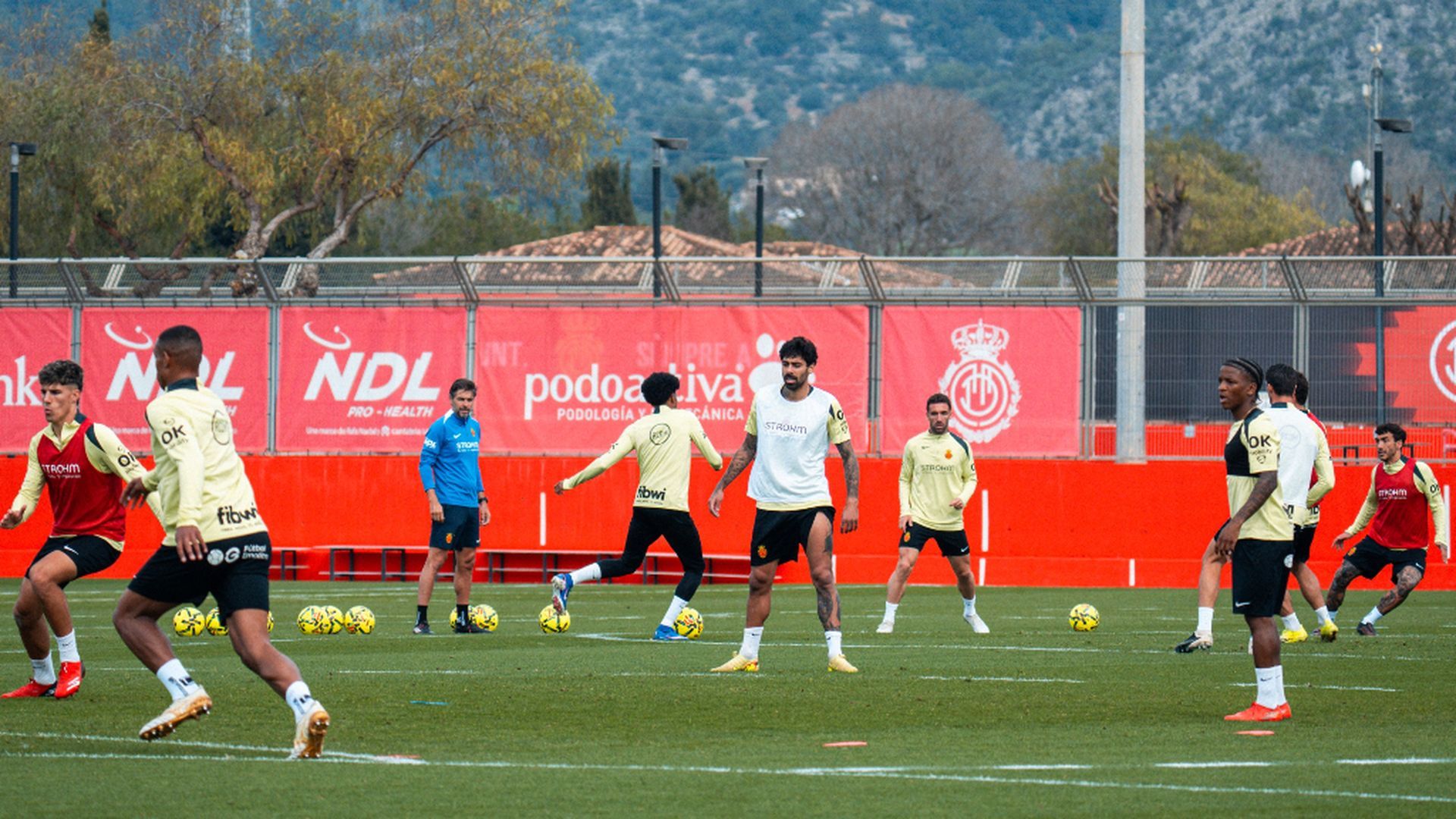 El Mallorca, entrenando en Son Bibiloni