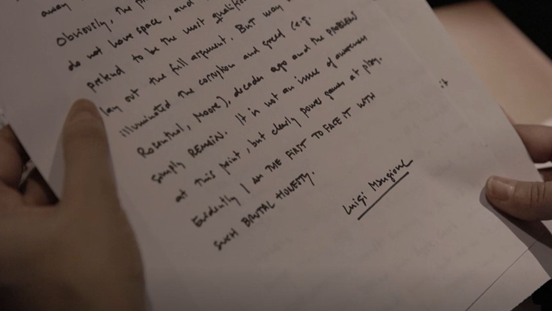 La detención y la carta escrita por Luigi Mangione a los investigadores