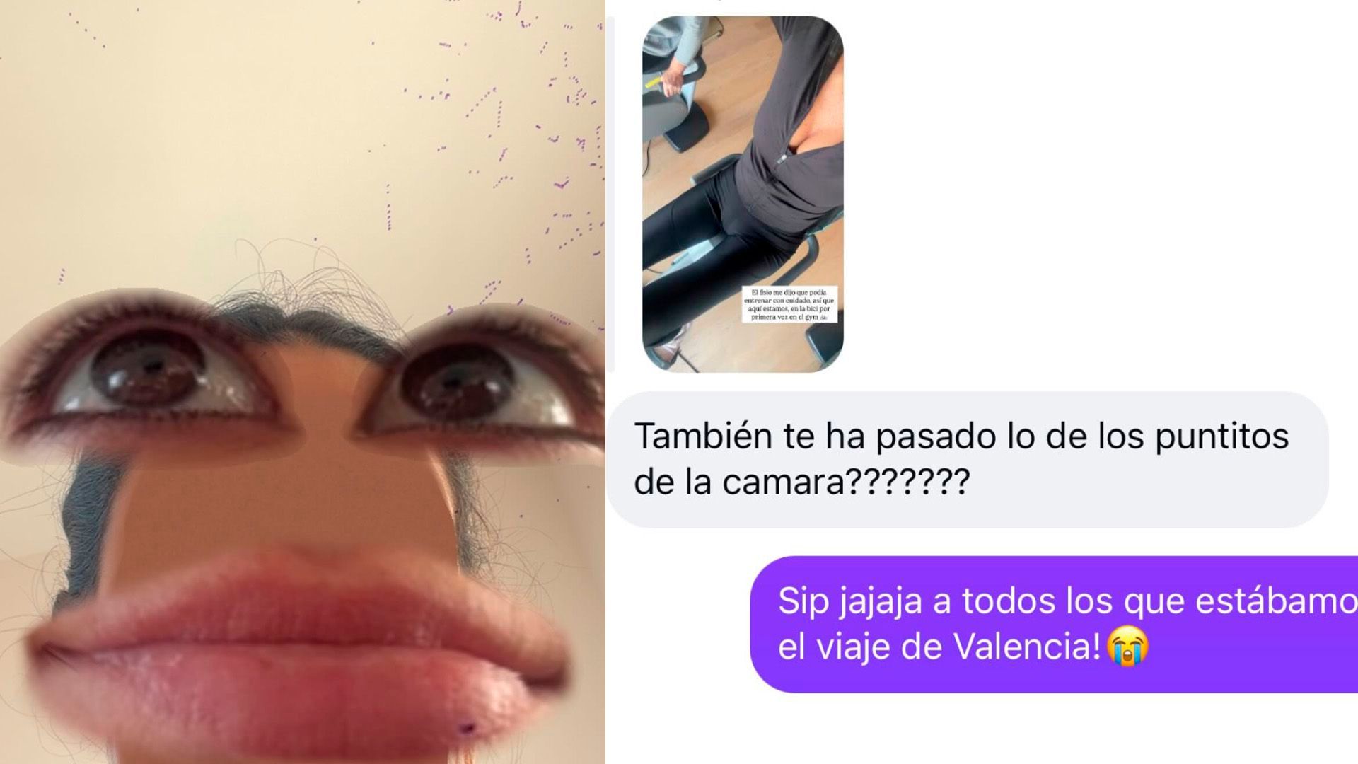 Las marcas violetas del móvil de Claudia Martínez