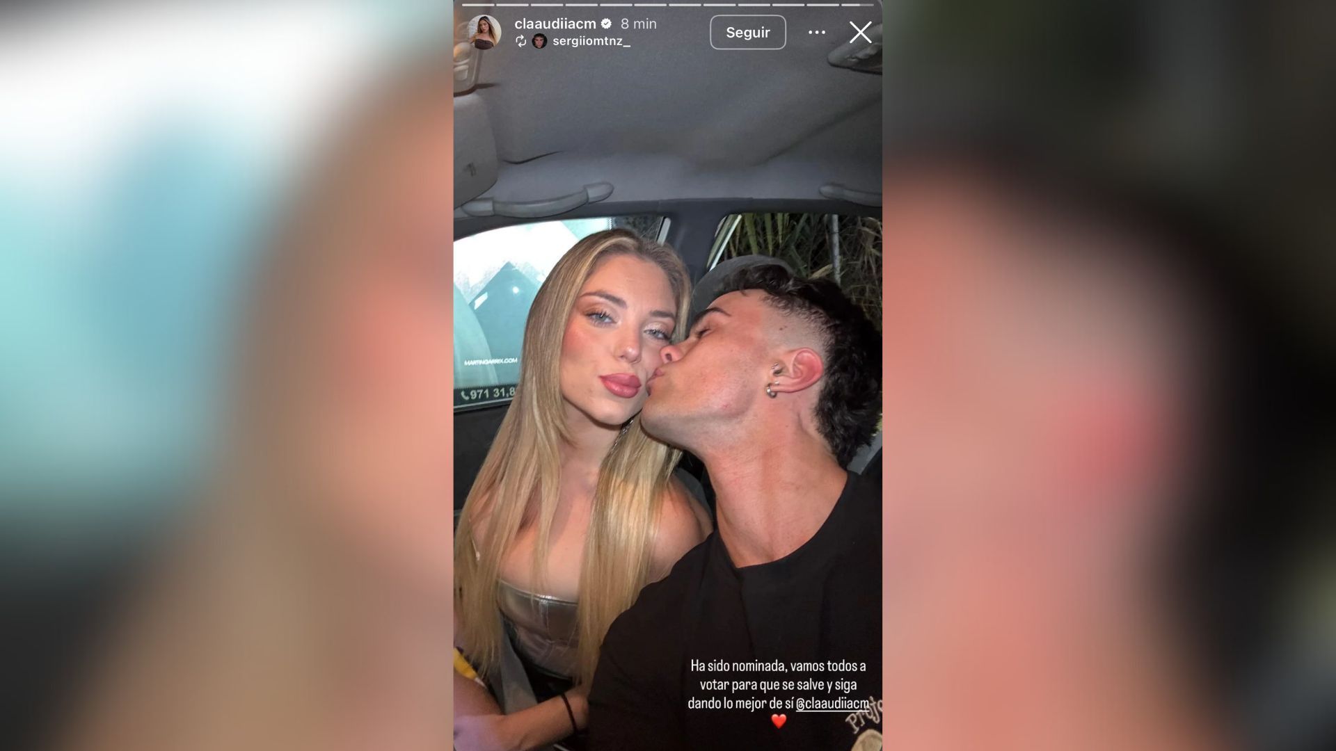 Sergio, actual ilusión de Claudia Chacón, muestra su apoyo ante su nominación en 'Supervivientes'