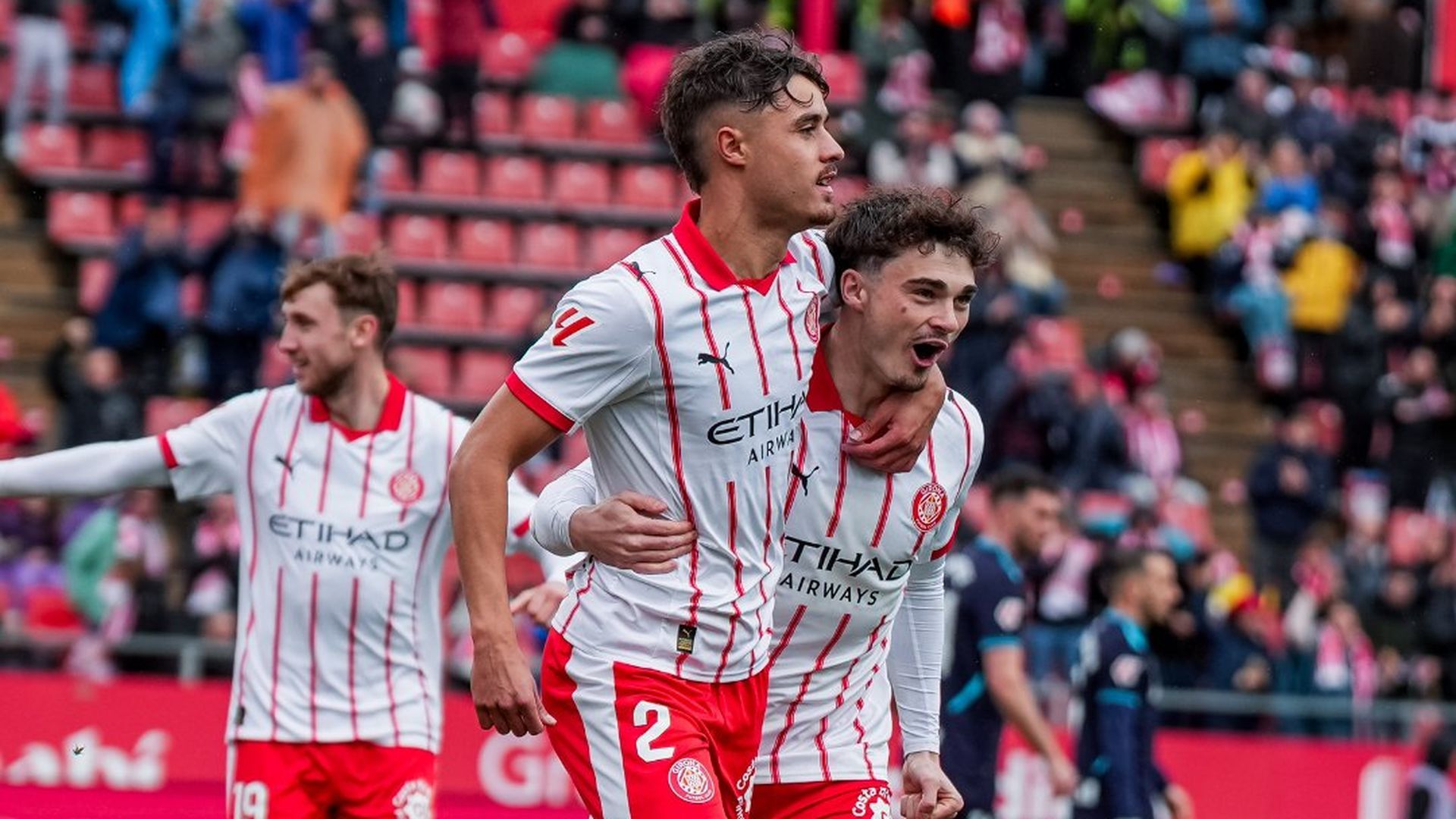 El cedido lateral Hugo Rincón ha marcado con el Girona FC en Montilivi