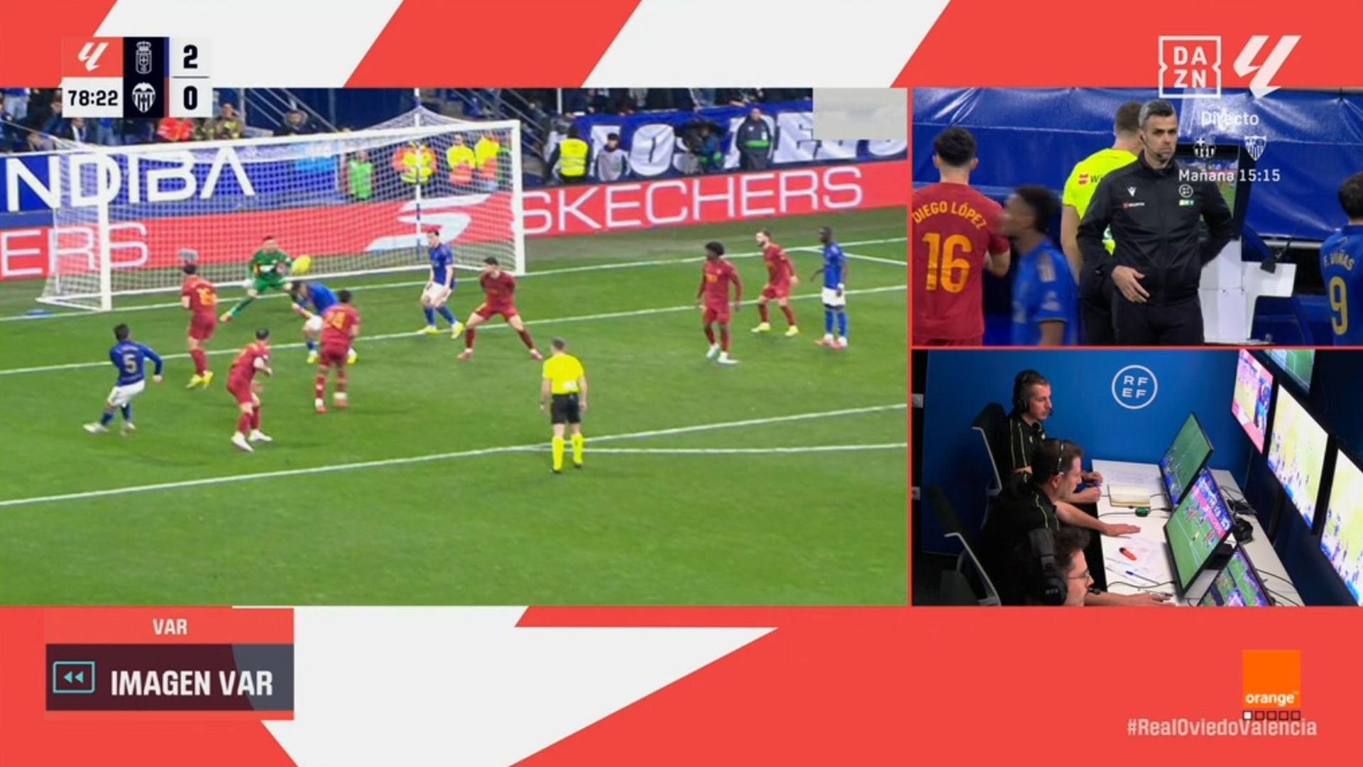 Gol anulado a Alberto Reina.