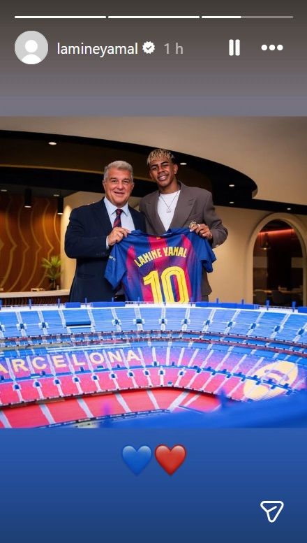 Joan Laporta y Lamine Yamal.