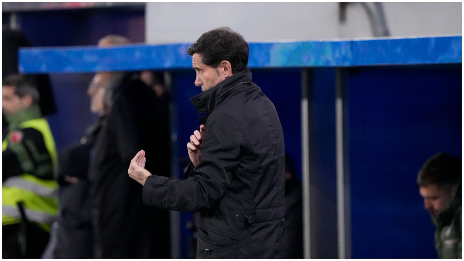 Marcelino, durante el Alavés - Villarreal