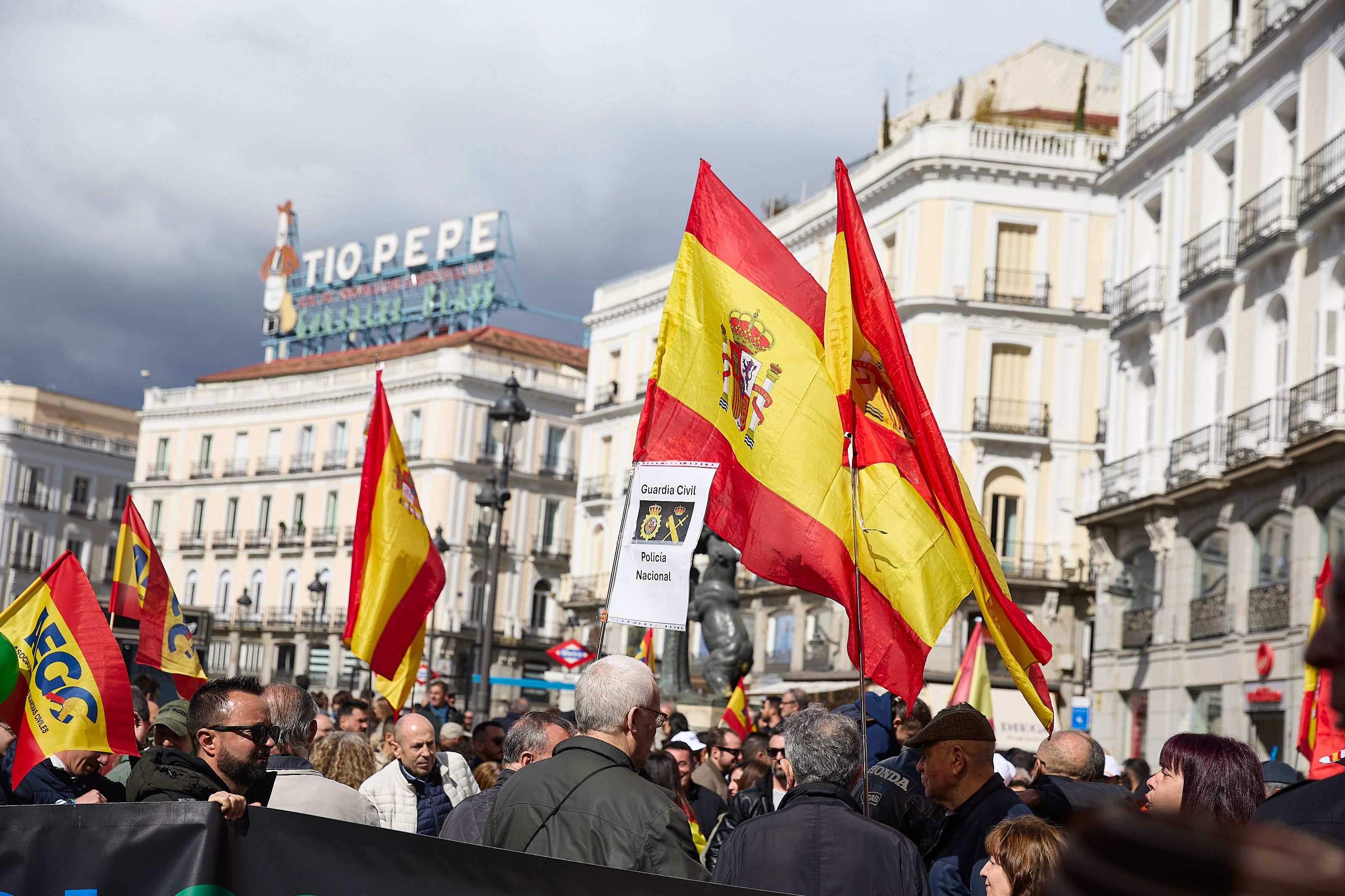 Participantes en la manifestación en el centro de Madrid