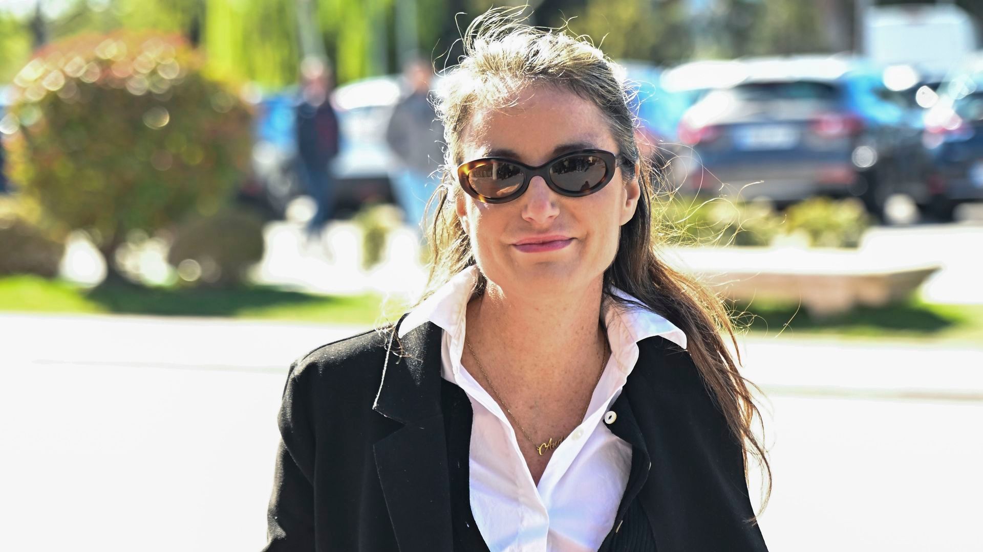 Andrea Levy a su llegada al tanatorio de La Paz en Tres Cantos para dar el último adiós a Gemma Cuervo