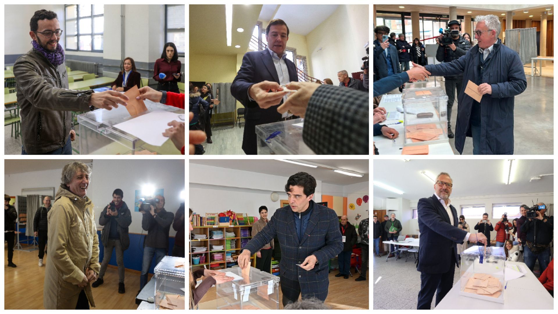 Collage de los principales candidatos votando en las elecciones Castilla y León Collage de los principales candidatos votando en las elecciones Castilla y León