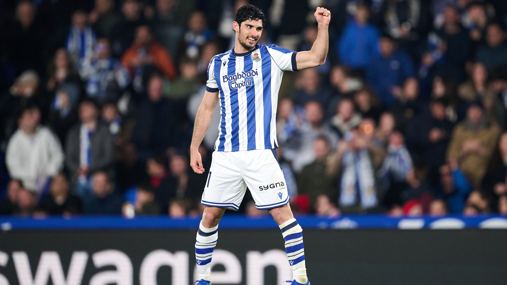 Guedes, durante el Real Sociedad - Osasuna. Guedes, durante el Real Sociedad - Osasuna.