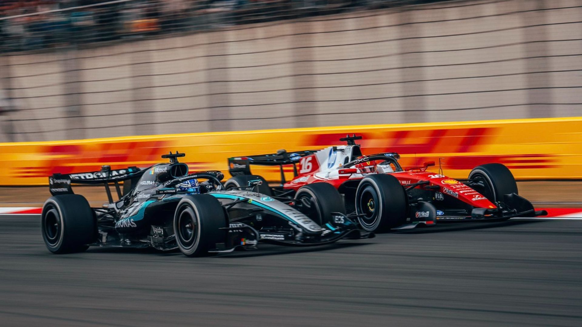 Kimi Antonelli y Charles Leclerc, en China Kimi Antonelli y Charles Leclerc, en China