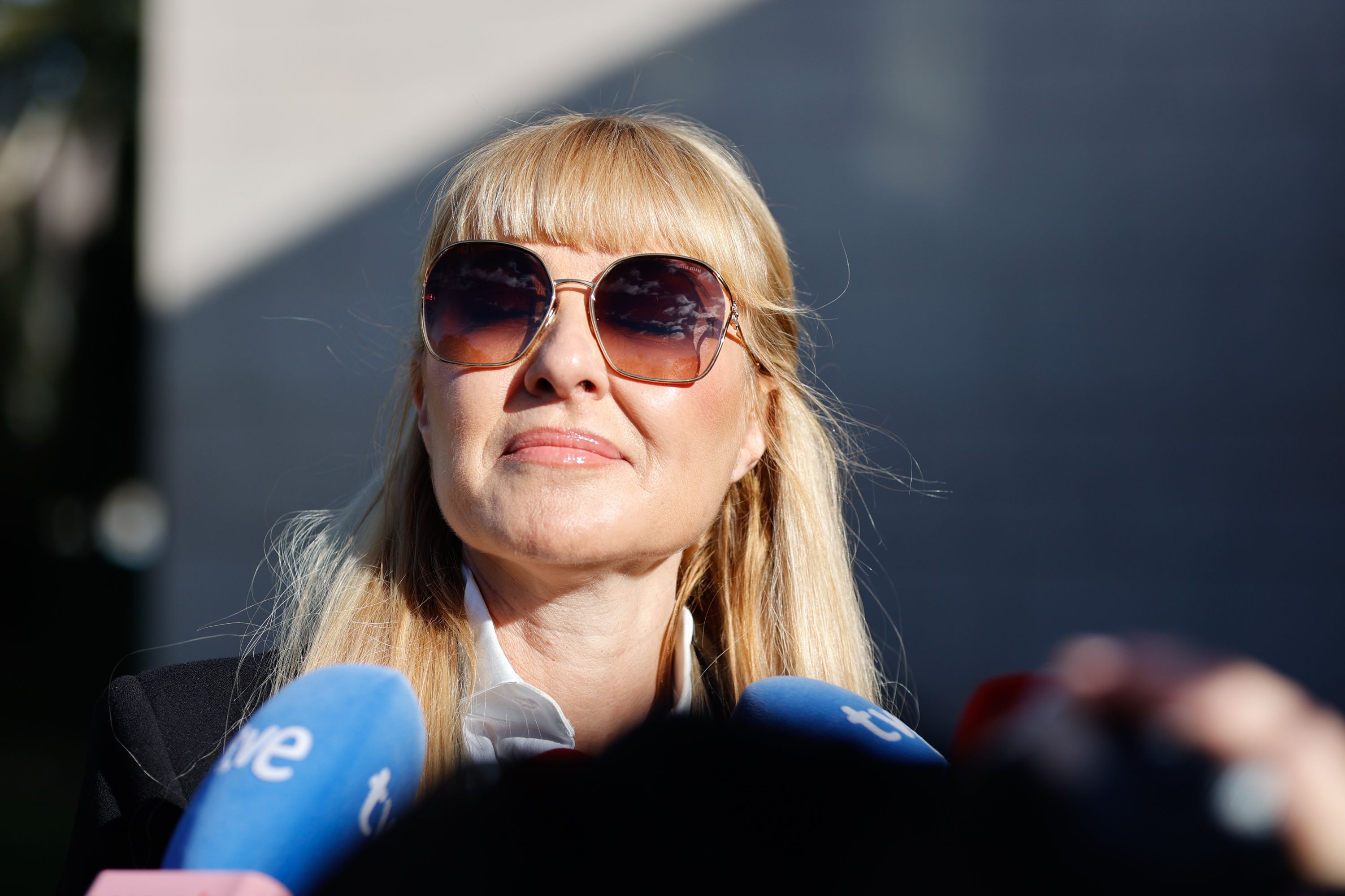 Cayetana Guillén Cuervo en la capilla ardiente de Gemma Cuervo