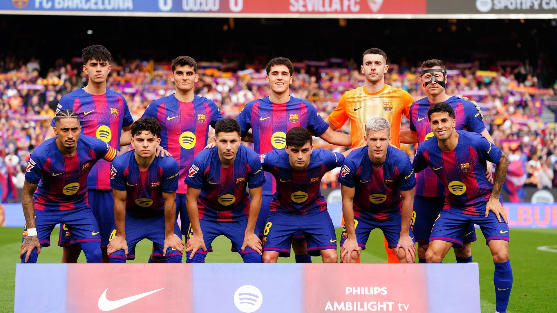 Once del Barcelona ante el Sevilla en el Camp Nou. Once del Barcelona ante el Sevilla en el Camp Nou.