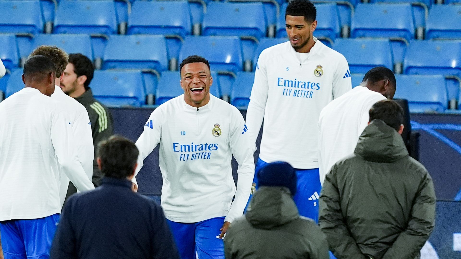 Kylian Mbappé y Jude Bellingham entrenan con el Real Madrid