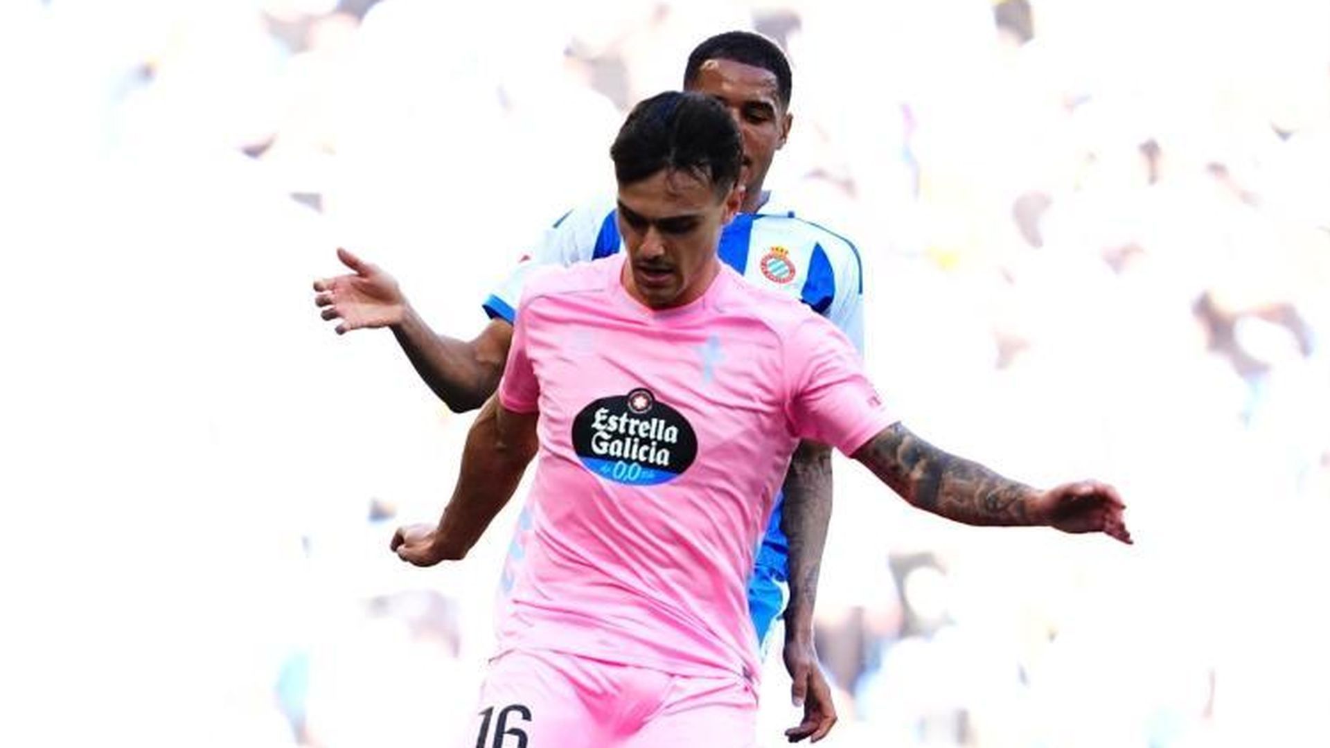 Miguel Román, en un partido del Celta