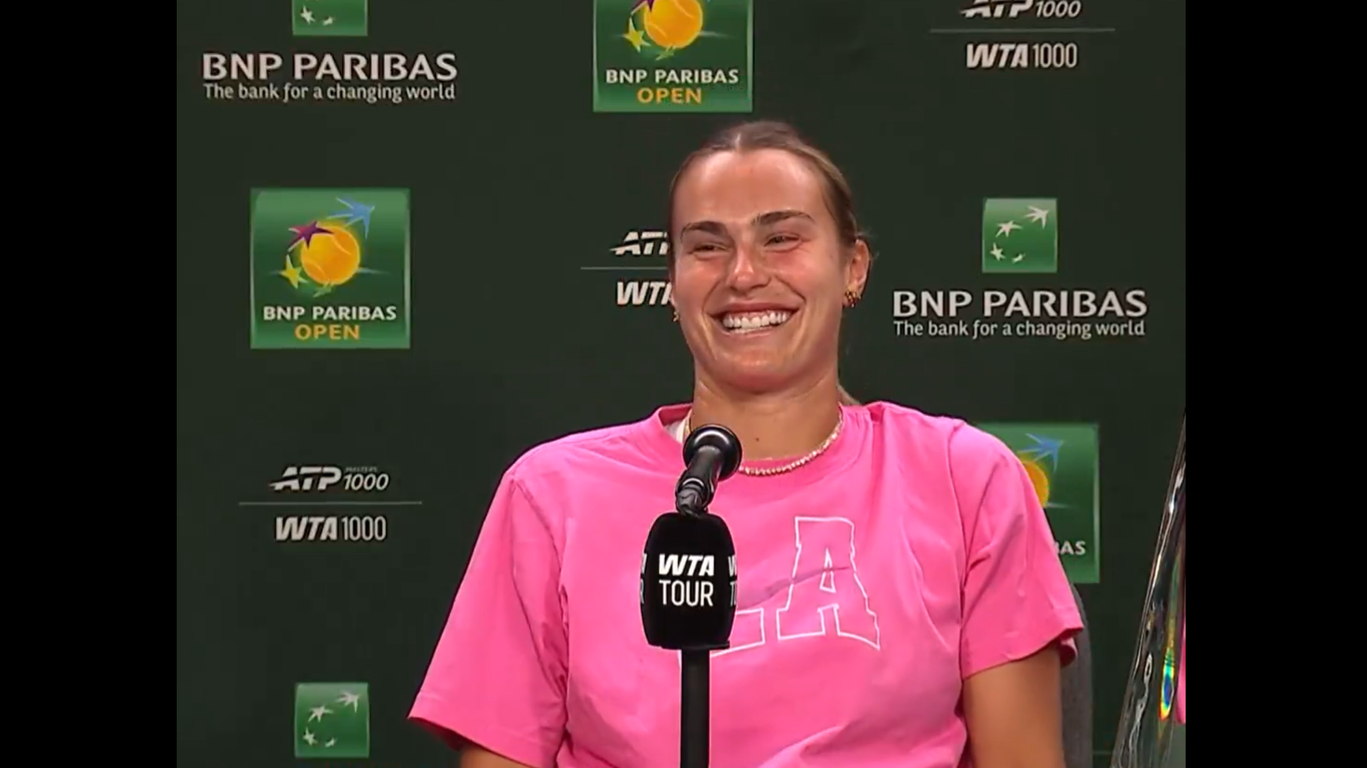 Sabalenka, en rueda de prensa Sabalenka, en rueda de prensa