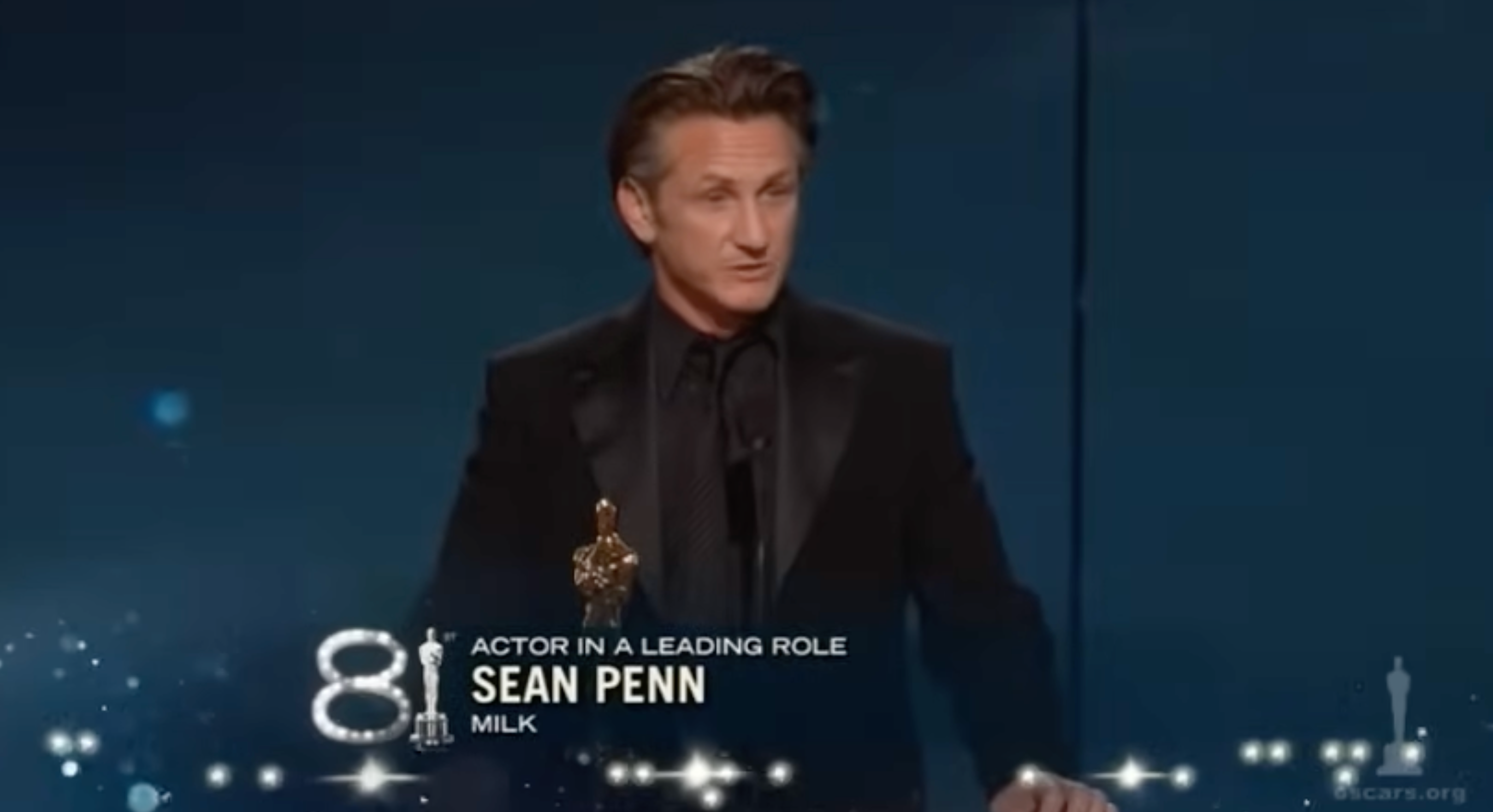 Sean Penn en su discurso de aceptación del Oscar por 'Milk'