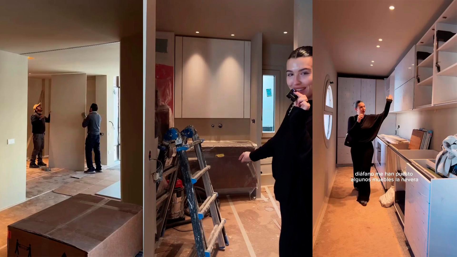 Alba Díz enseña cómo van las obras de su casa