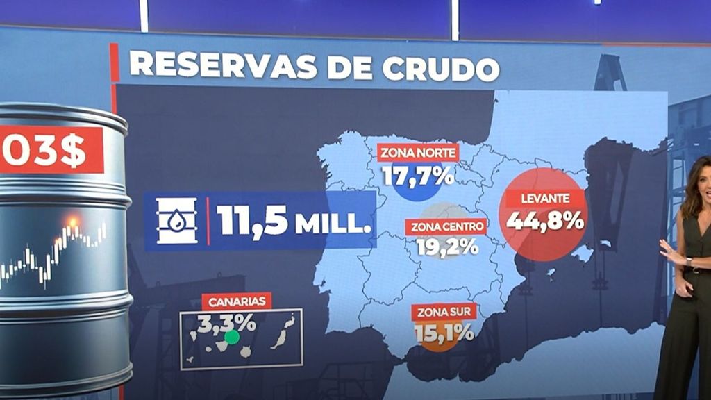 El mapa de la liberación de hasta 11,5 millones de barriles de petróleo en España