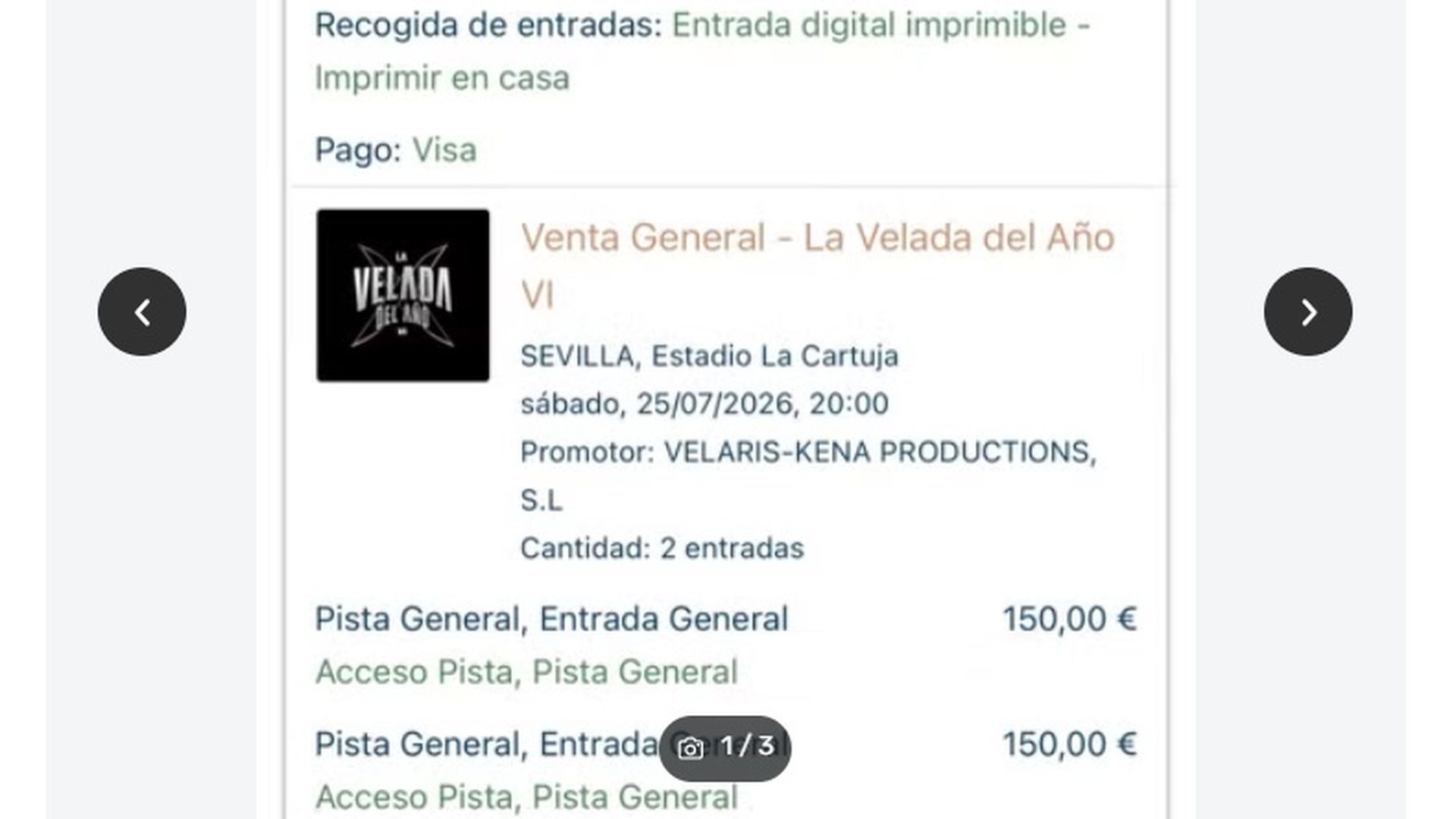 Entrada de reventa en La Velada del año 6