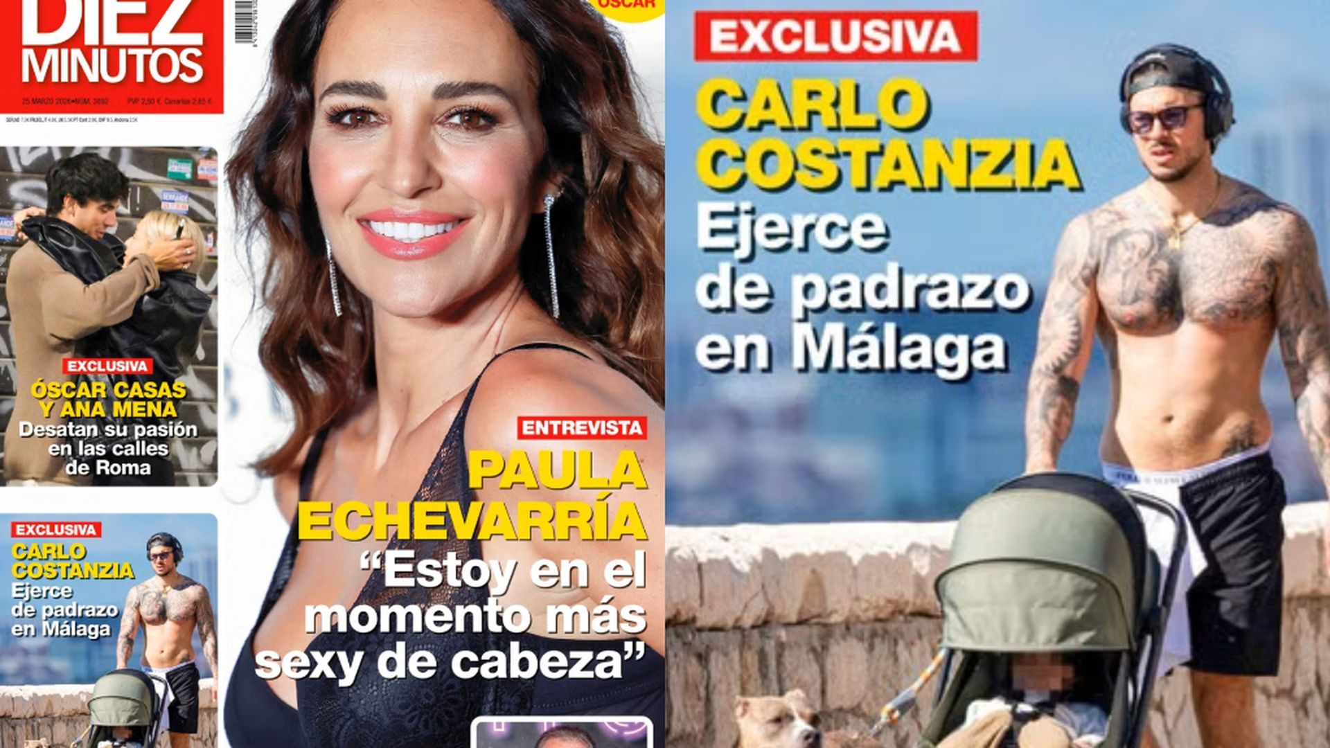 Carlo, el hijo de Carlo Costanzia y Alejandra Rubio, en la imagen siendo paseado por su padre, ha crecido mucho con un año y tres meses