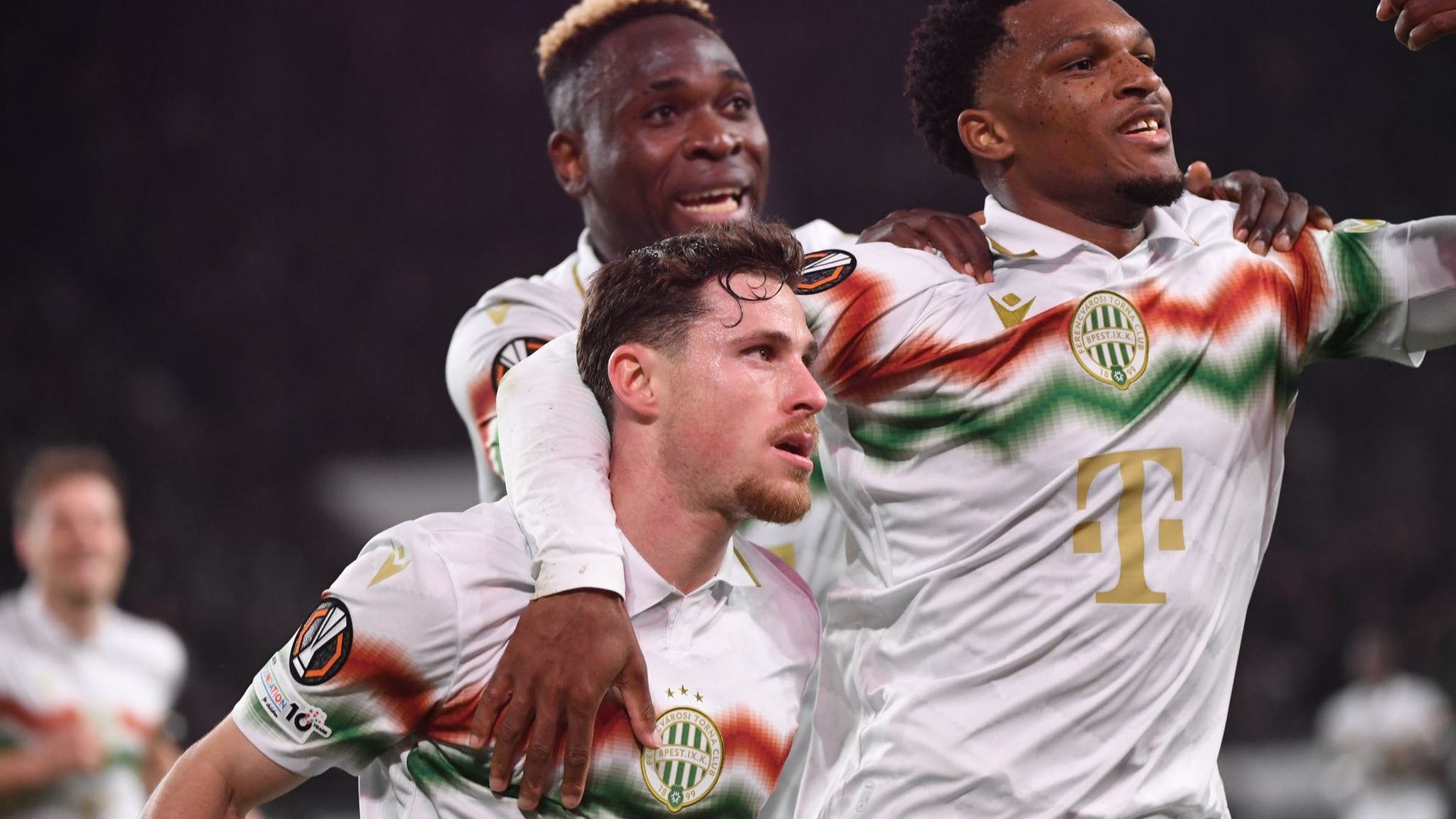 Celebración de gol ante el Braga