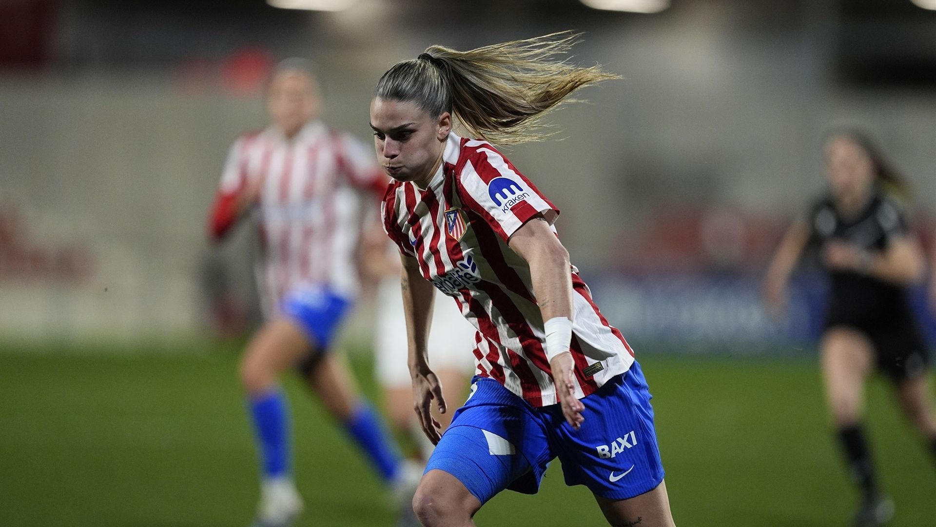 Giovana Queiroz durante un partido del Atlético de Madrid esta temporada