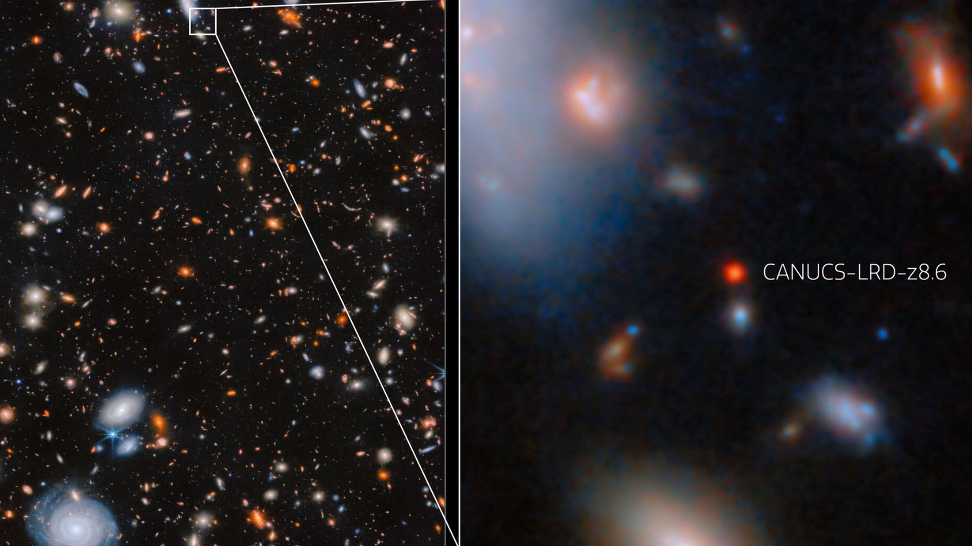 Imagen de los LRD capturados por el telesciopio James Webb