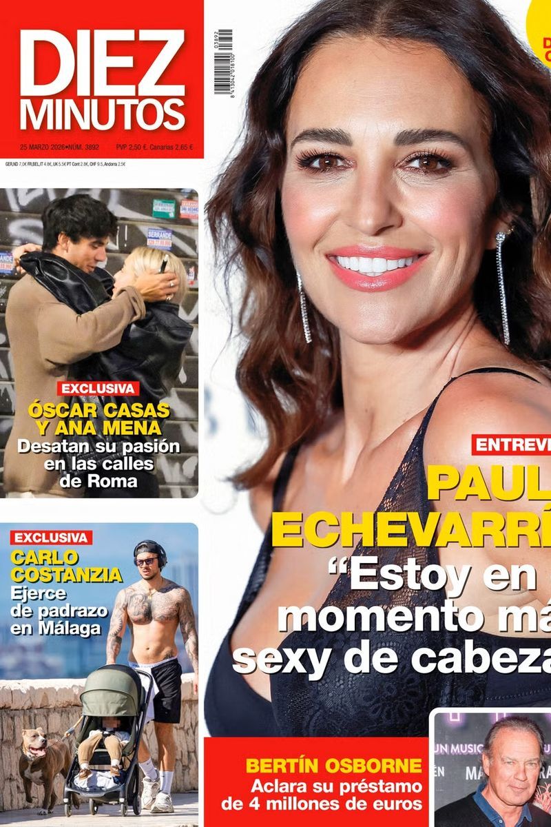 La portada de Diez Minutos del 18 de marzo, con Carlo Costanzia y su hijo durante una escapada a Málaga