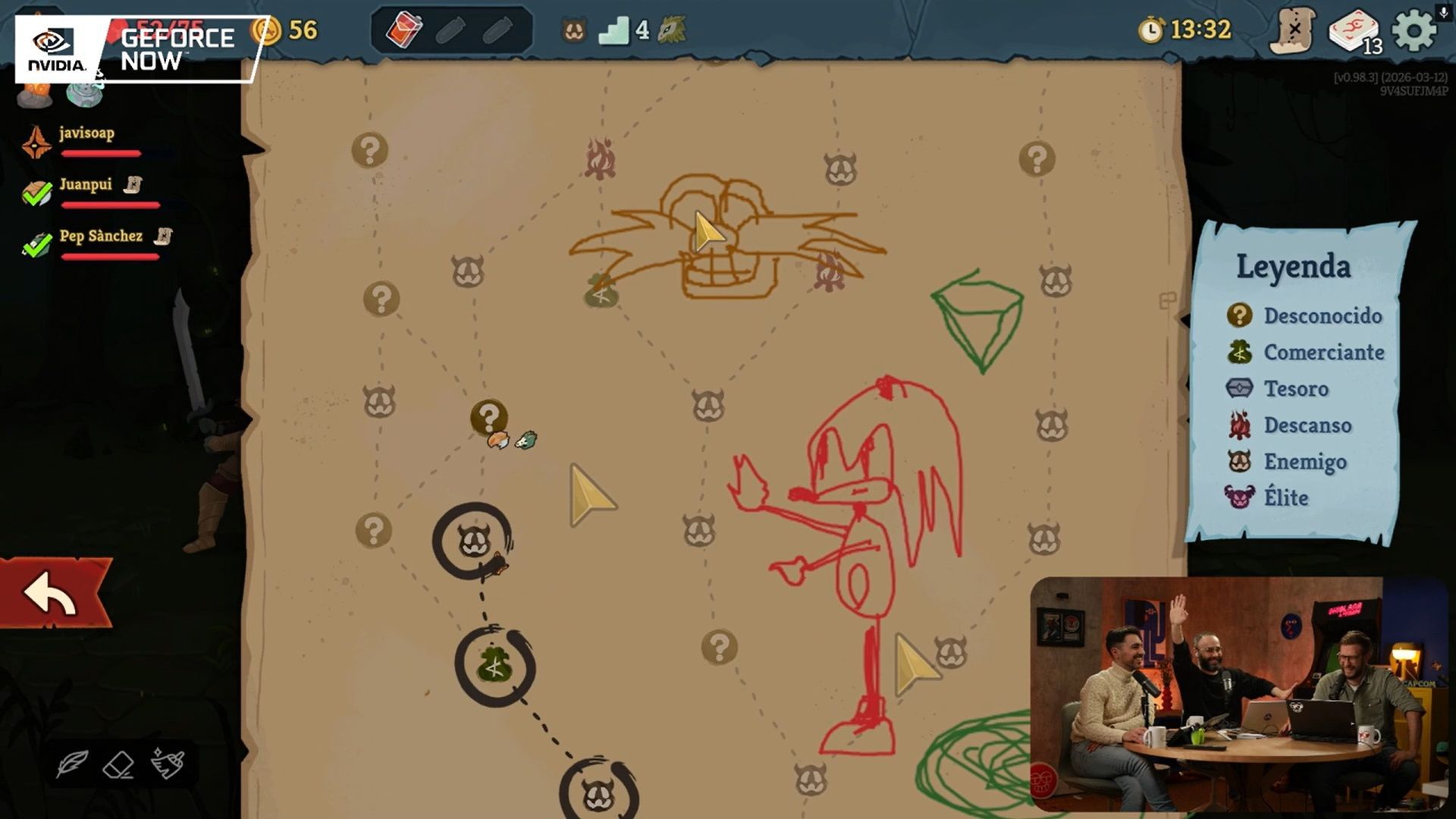 Los chicos de Chiclana and Friends durante una run de Slay the Spire 2