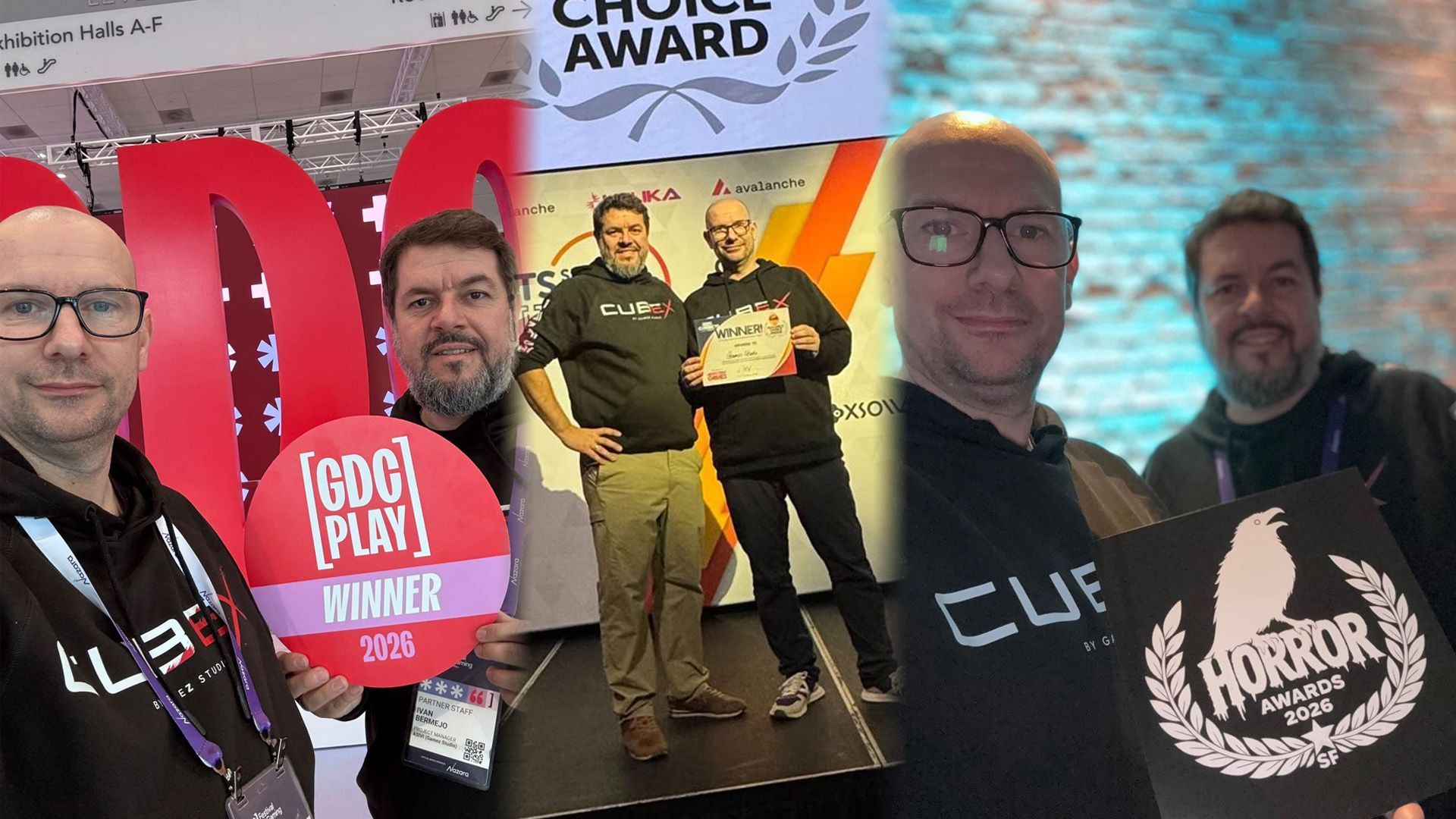 Los creadores de CubeX posando con sus premios