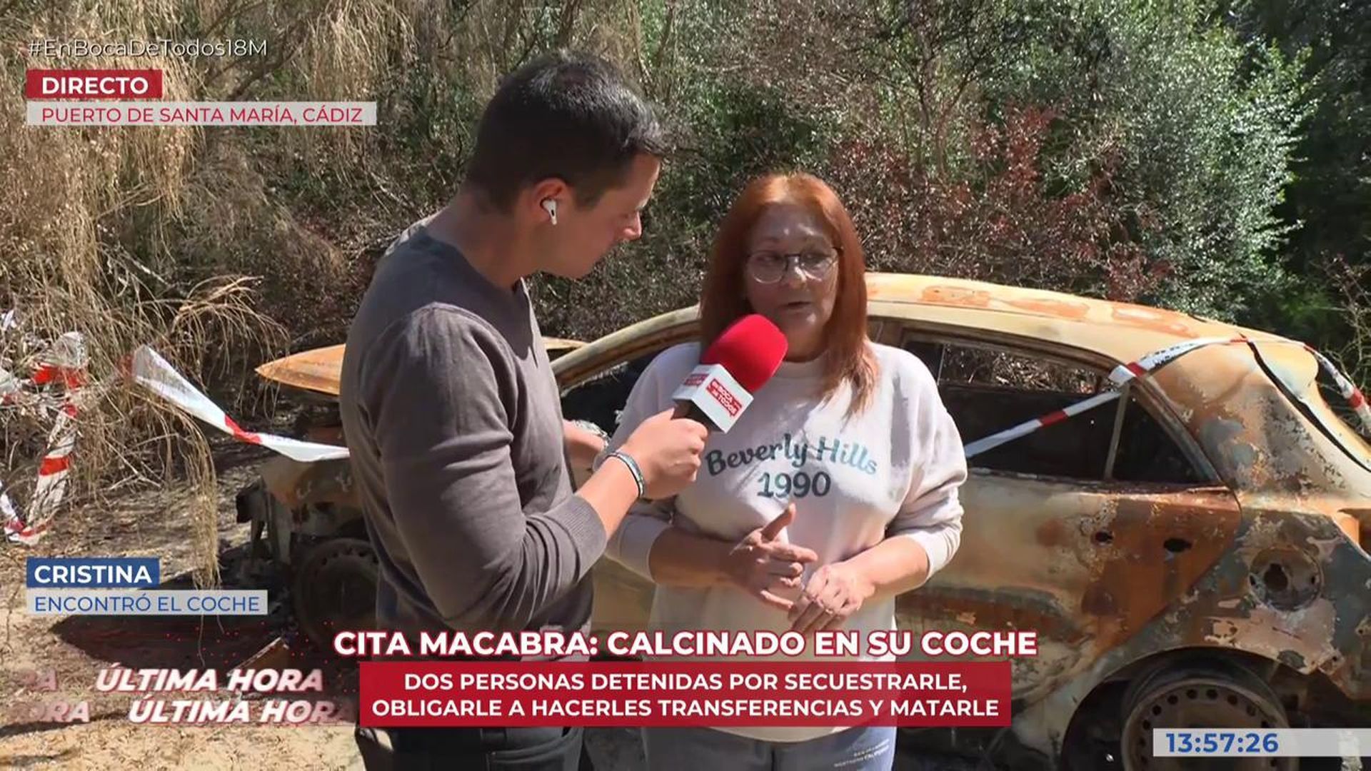 Un joven de Cádiz queda con una mujer por redes sociales y termina torturado y calcinado en el interior de su propio coche