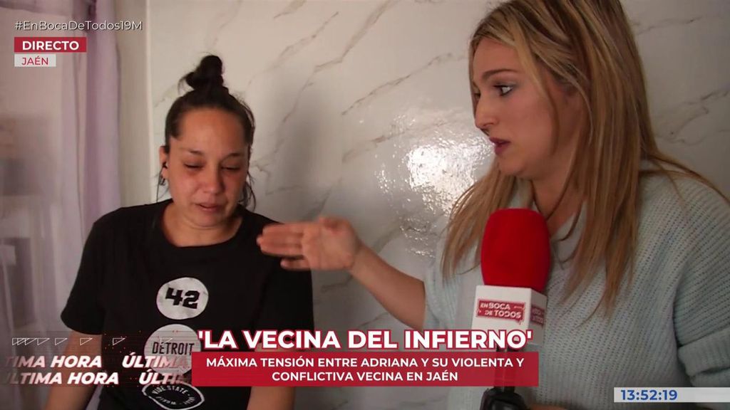 Una vecina de Jaén sufre un ataque de ansiedad en directo en ‘En boca de todos’ ante las amenazas de su vecina: “Necesito que me saquen de aquí”