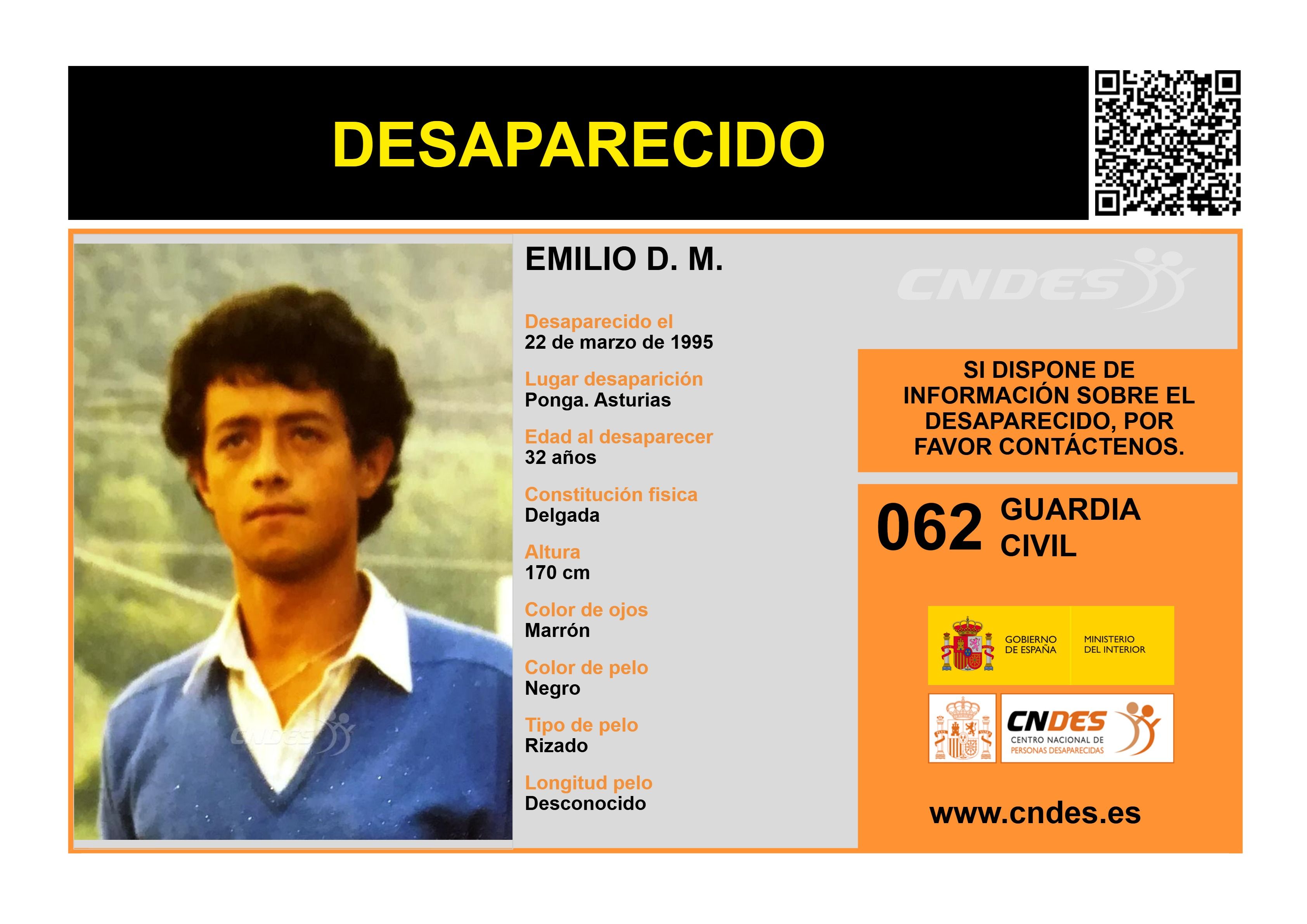 Cartel de la desaparición de Emilio D. M.