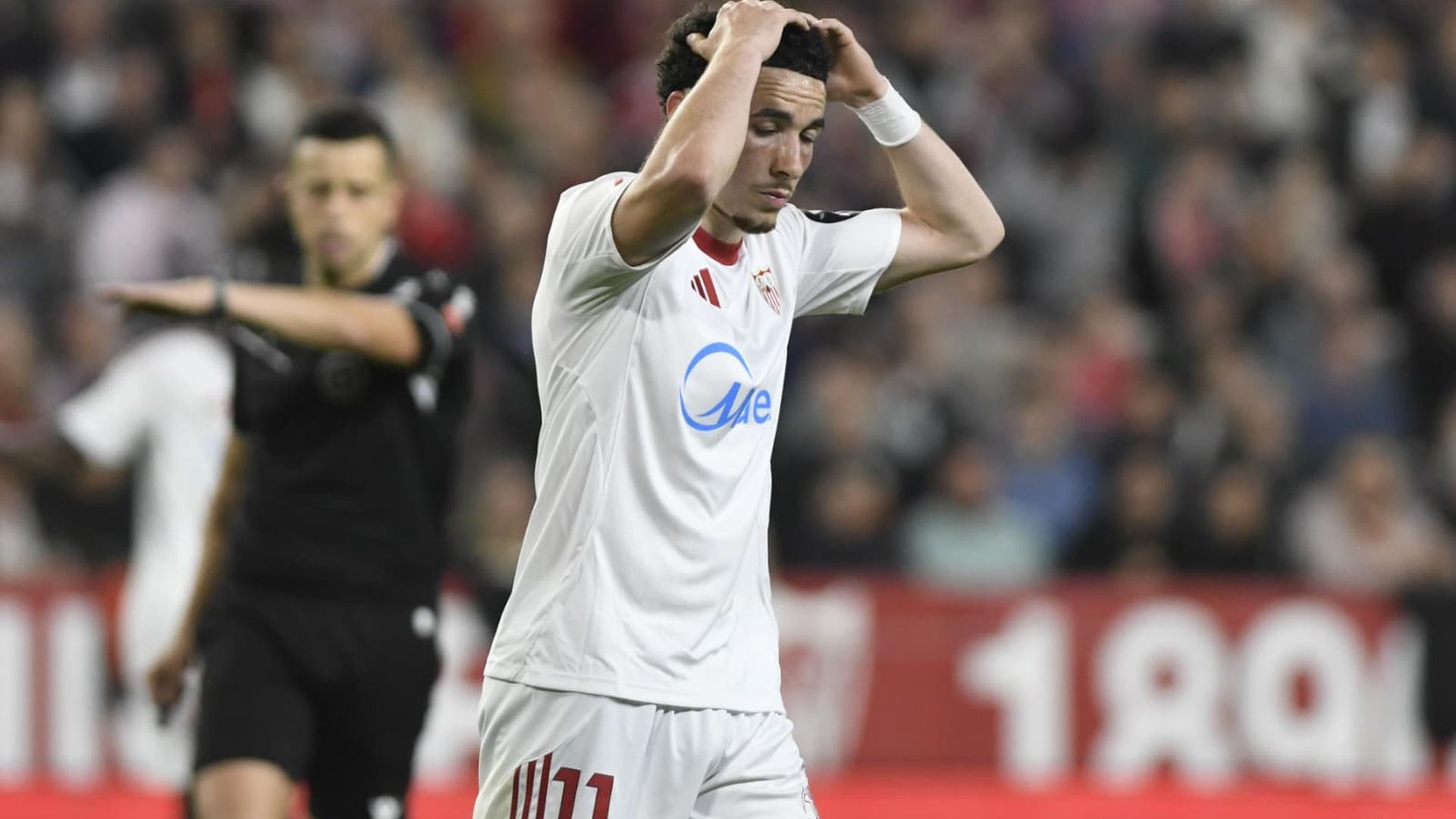 Rubén Vargas se lamenta en el Sevilla-Valencia