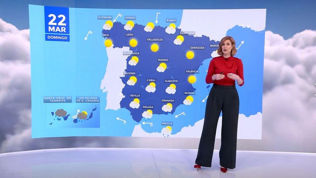 'Therese' mantiene este domingo a Canarias en aviso amarillo y las temperaturas mínimas bajarán en la Península