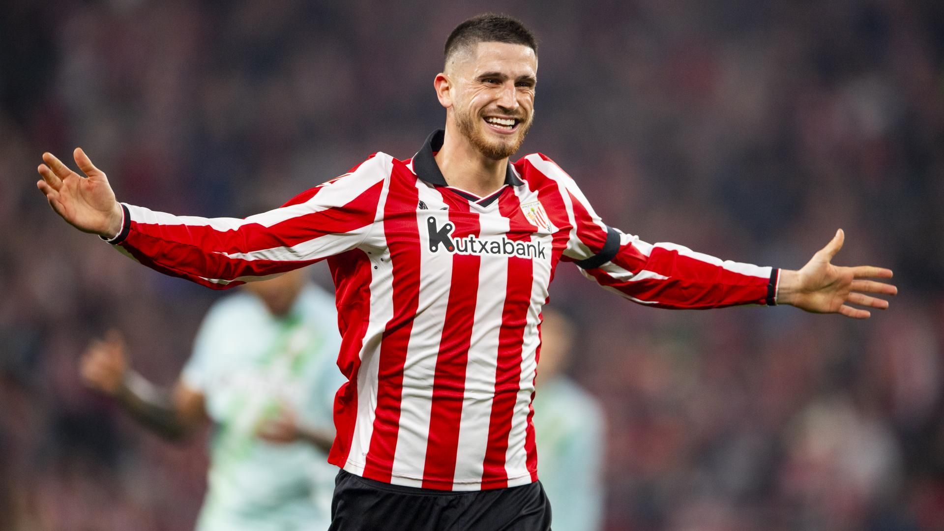 Gol de Oihan Sancet ante el Real Betis en San Mamés