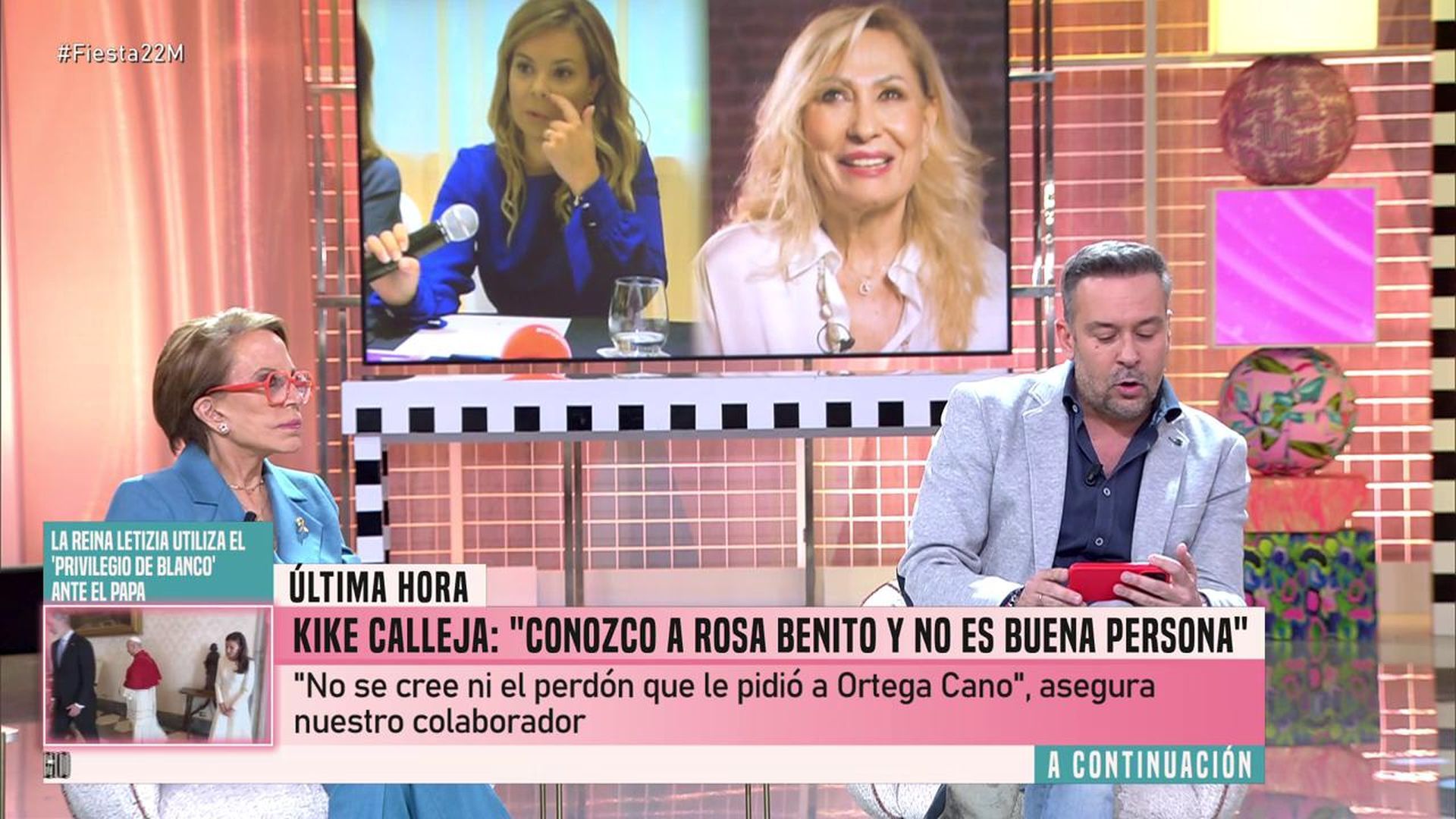 KIke Calleja lee el mensaje de María José Campanario a Rosa Benito