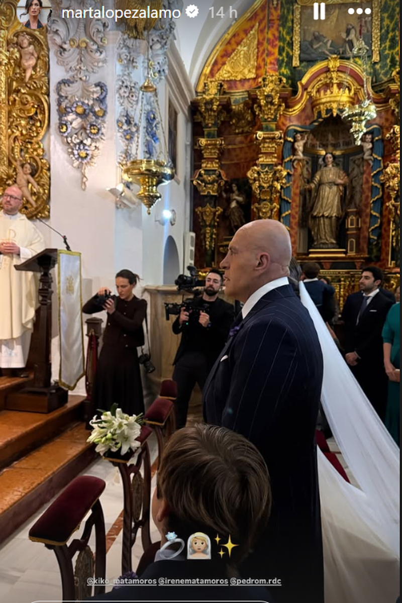 Kiko Matamoros y su hija, Irene, en la iglesia
