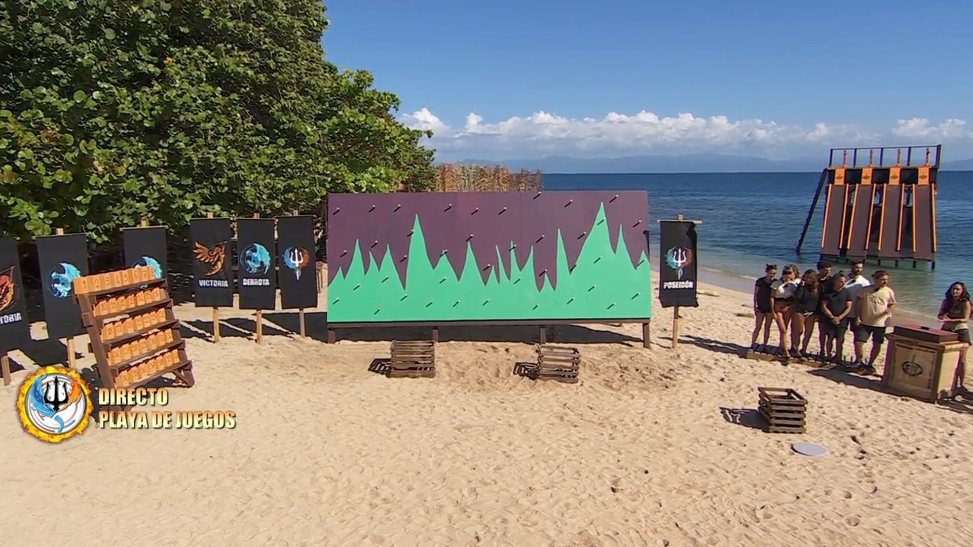 La última prueba de recompensa de 'Supervivientes', el 'Duelo de las Musas': un juego de cooperación, trabajo en equipo y mucha puntería